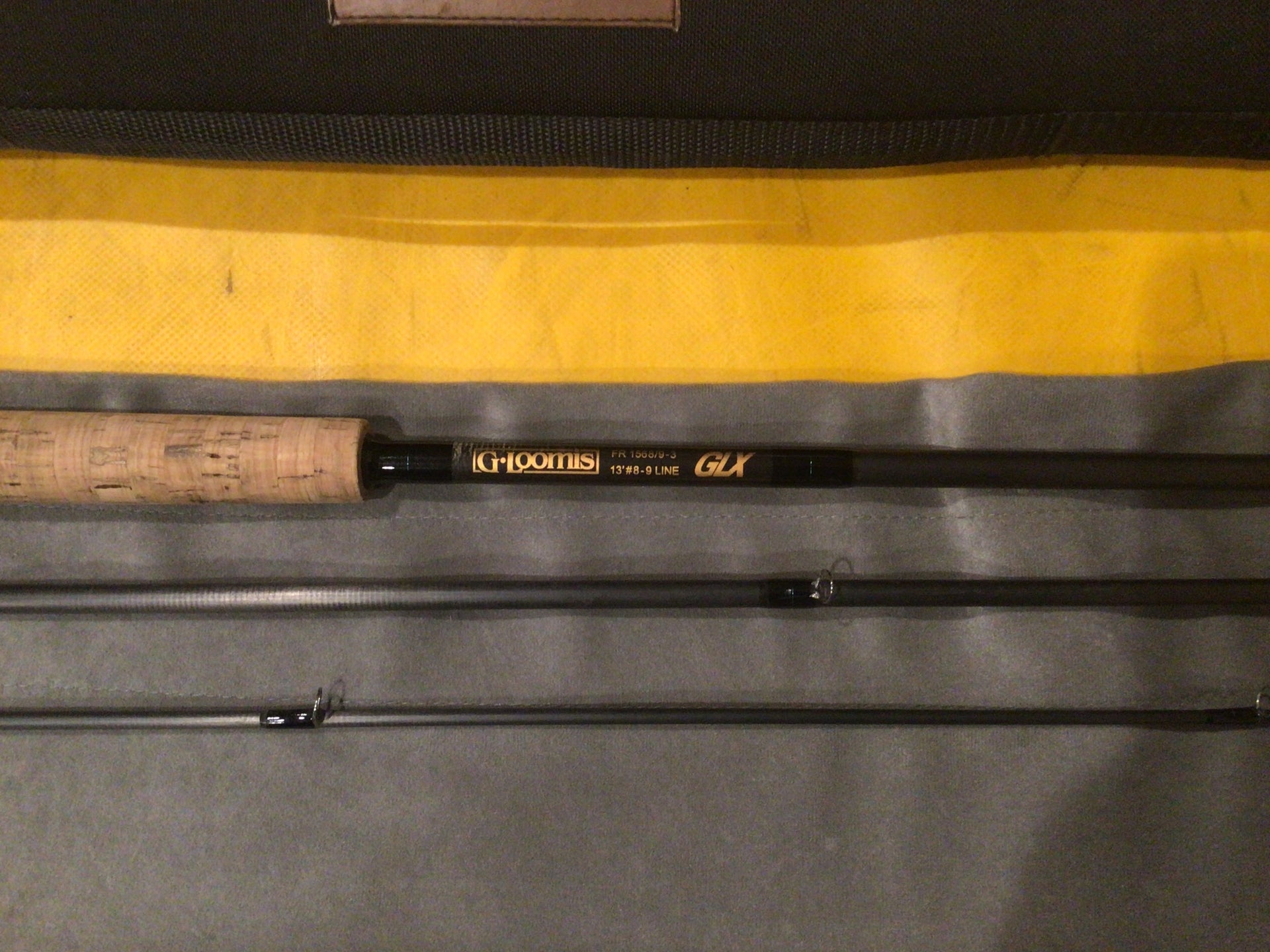 G. Loomis GLX 3 Piece Two Handed Spey Rod 13' 8/9 With Matched Rio Scandi  Versitip Lines and Rio polyleaders(some new)